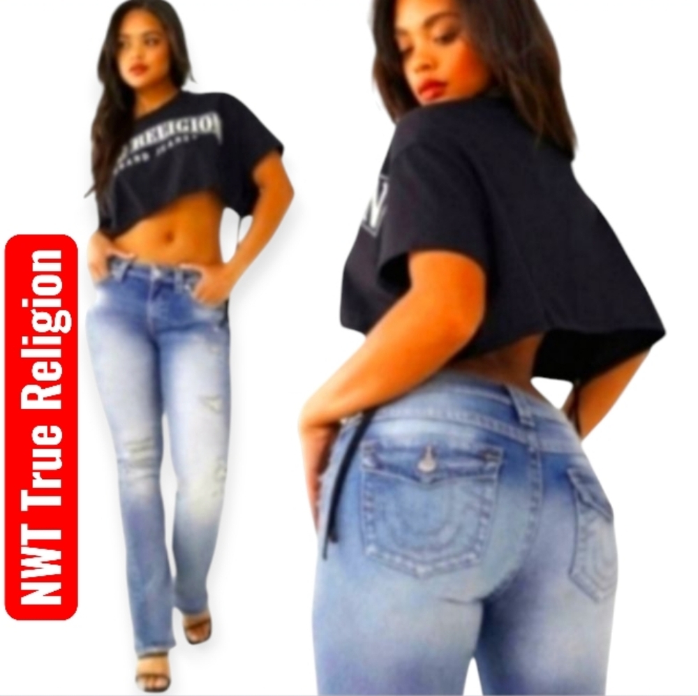 NWT True Religion JOEY STYLE Distressed Flare Bottom Jeans 👖🆕